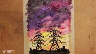 DrawFox. Акварельная живопись для начинающих. Урок 3-1. Ночной пейзаж.