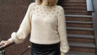 Идеальный Свитер "Клевер" крючком Мастер-класс Perfect sweater "Clover" crochet
