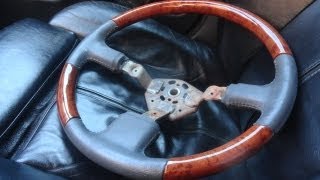 Реставрация руля со вставками под дерево Toyota Land Cruiser 80, (аквапечать г.Томск)