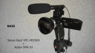 Azden SMX-10 vs. Built-in mic Sanyo Xacti VPC-HD2000, Comparison, Review, Test