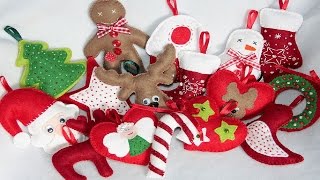 Ёлочные игрушки из фетра своими руками Мастер класс