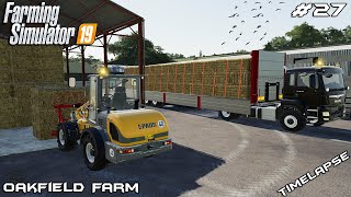 Baling, collecting & stacking bales | Animals on Oakfield Farm | Farming Simulator 19 | Episode 27