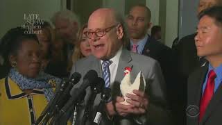 Colbert Cold Open Hilariously Lampoons Steve Cohen's Chicken Presser With Extra Props