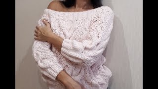 Джемпер с косами/Мастер класс/Обзор/Вязание спицами