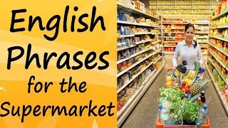 (In English) Basic English Phrases for the Supermarket | shopping words | shopping dialogue ESL
