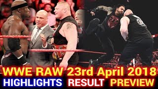 WWE Monday Night Raw 23rd April 2018 Hindi Highlights Preview - Roman Reigns vs Brock Lesnar Results