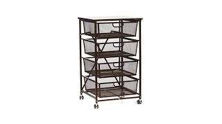 Origami 4Drawer Kitchen Cart with Wood Shelf