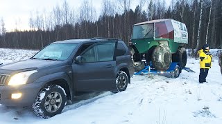 Часть 1.  Болотный плен для трактора ДТ.  Мой первый выезд на вездеходе Ёжик.