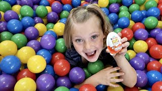 KINDER EGG SURPRISE TOY HUNT! | Giant Ball Pit