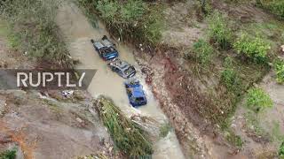 Italy: Firefighters search for missing locals in Scordia after huge floods hit Sicily