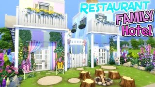 Sims 4 | PASTEL FAMILY HOTEL & RESTAURANT | SPEED BUILD (No CC)