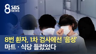 8번 환자, 1차 검사에선 '음성'…마트 · 식당 들렀었다 / SBS