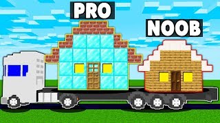 Minecraft Battle NOOB vs PRO MOBILE HOUSE ON TRUCK TRAILER Challenge in Minecraft Animation
