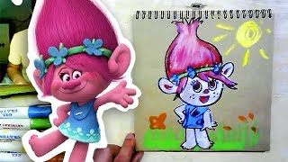 РОЗОЧКА из ТРОЛЛИ рисуем из мультика с Рыбакит