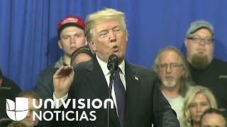 El presidente Donald Trump habla desde la fábrica Sheffer Corporation en Cincinnati.