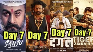 Sanju 7th Day Vs Baahubali 2 Vs Dangal Vs Tiger Zinda Hai Box Office Collection
