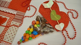 DIY Сладкая Валентинка из конфет за 5 МИНУТ на День Св. Валентина.