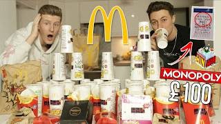 INSANE £100,000 MCDONALDS MONOPOLY CHALLENGE!! (200+ STICKERS)