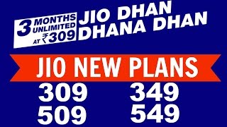 Jio Dhana Dhan Offer NEW PLAN Launched 309, 509, 349, 549
