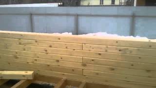 Сборка сруба из профилированного бруса