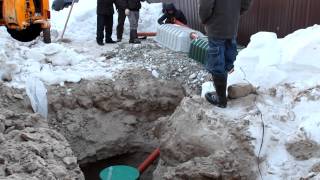 Септик Танк-2 с промежуточным колодцем и двумя инфильтраторами.