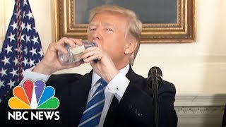 President Donald Trump Vs. Marco Rubio: Awkward Water Bottle Moments | NBC News