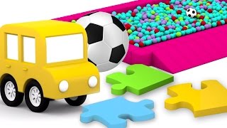 Развивающие 3D мультики. 4 машинки мост из пазлов.