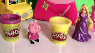 Play Doh Peppa Pig Pool Party Grandpa Pig Boat, Play Doh Princess Peppa Pig Cooking Surprise Eggs