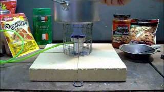 Alcohol stove pizza cooking