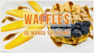 Waffles de Mango con Platano en 5 minutos.