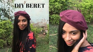 DIY No Sew Beret cap from old T-shirt in 2 mins!!! India