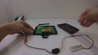 Quadcopter - XK X250 5.8G FPV Monitor Lipo Battery and switch mod