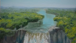 Живопись акрилом: "Водопад Кайетур"