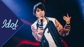 Charlie Grönvall sjunger Just like fire i Idol 2016 - Idol Sverige (TV4)