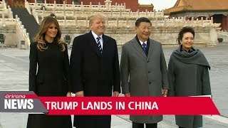 U.S. President Trump lands in China for three-day visit