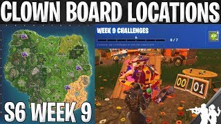 Fortnite Carnival Clown Board Locations | Season 6 Week 9 Challenge Map