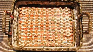 ▬► Плетение из газет квадратного дна -Часть1. / Bottom of the basket weaving