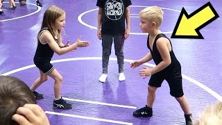 Kid's FIRST Time WRESTLING! ???