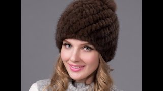 Женская шапка из натуральной норки