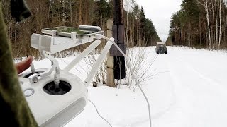 Снегоболотоход Tinger track s380 (Тингер). Зимняя съемка с квадрокоптера DJI Phantom 4 pro