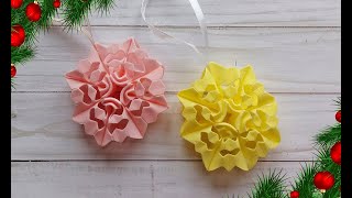 Christmas toy. Snowflake from foamiran. /Новогодняя игрушка. Снежинка из фоамирана.