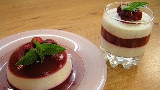 Панна-котта с малиной / How to make Raspberry panna cotta ♡ English subtitles