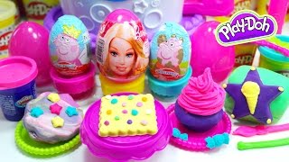 Kinder Surprise Eggs Peppa Pig Play Doh Cupcakes Barbie Surprise egg