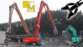 HITACHI ZAXIS LONGFRONT + CATERPILLAR 349E BAGGER BAUSTELLE ABBRUCH CCH HAMBURG