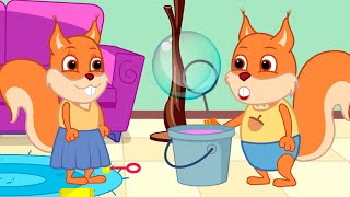 Famille d'Écureuil - Fait Une Bulle Géante Animé 2021 en Français