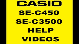 casio se-c450 Error Code E037