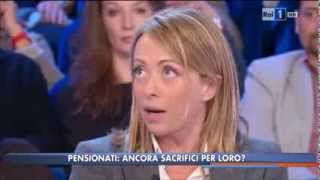Intervento di Giorgia Meloni alla vita in diretta sulle pensioni d'oro II° parte
