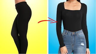 4 IDEAS DE RECICLAR ROPA - CONVERTIR LEGGINS EN SUÉTER, TRANSFORMAR ROPA - DIY CLOTHES LIFE HACKS