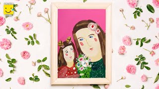 Как нарисовать маму? Пошаговый урок рисования красками для детей от 4 лет