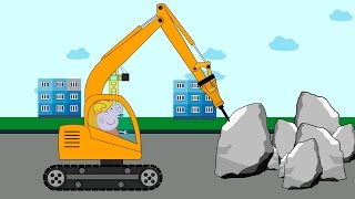 Свинка Пеппа и Джордж на стройке. Строительная техника. Мультфильм для детей